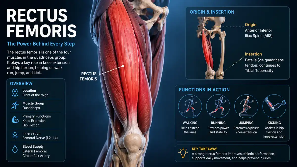 Rectus Femoris: Anatomy, Function, Common Injuries, and Recovery Guide